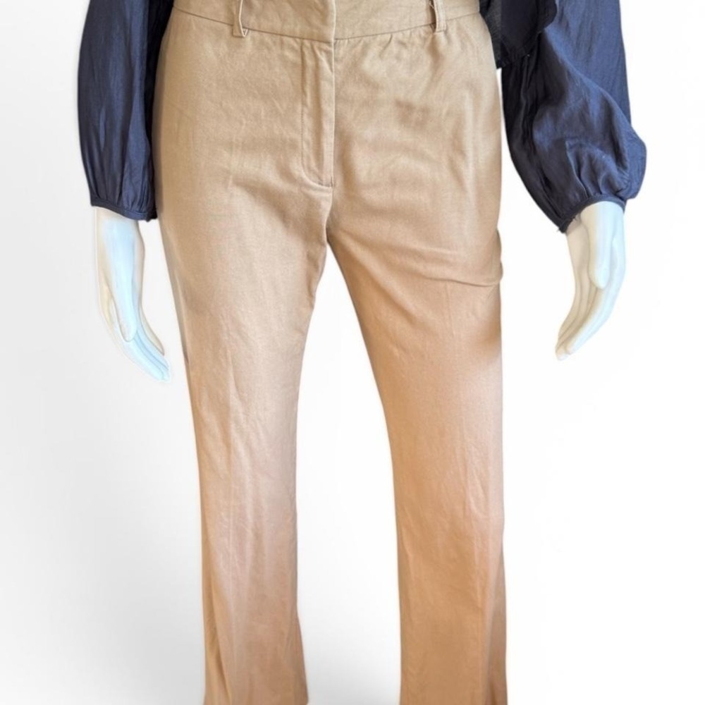 Theory Size 2 Tan Beige Cotten Blend Cropped Trousers Pants Minimalist